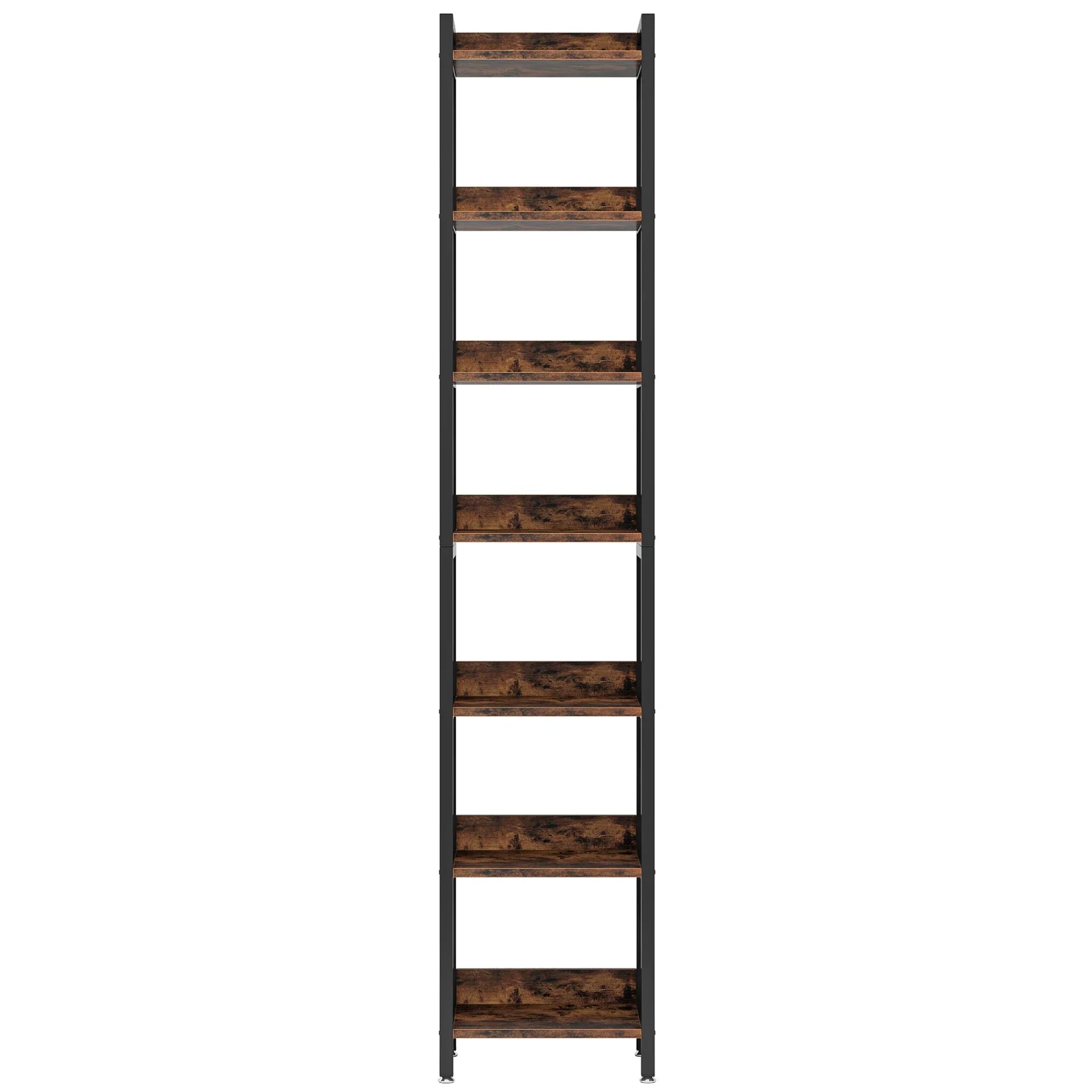 Industrial Narrow Bookshelf with 7 Tiers for Small Spaces — 78.7in Tall