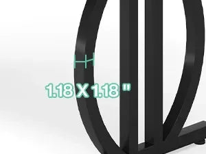 Modern Black 63" Dining Table with Curved Metal Pedestal Base for Kitchen — Seats 6