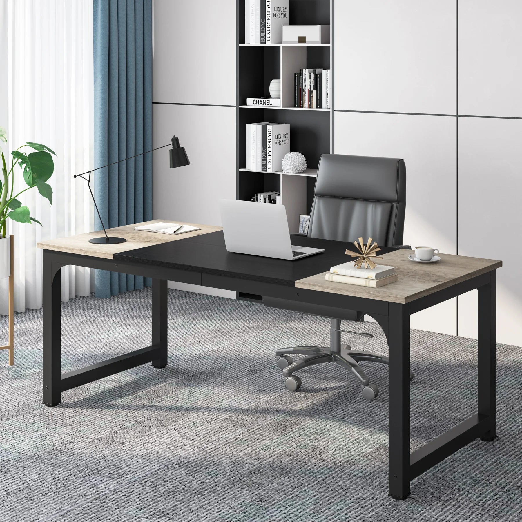 Large 70in Executive Computer Desk for Home Office — Modern Writing Workstation