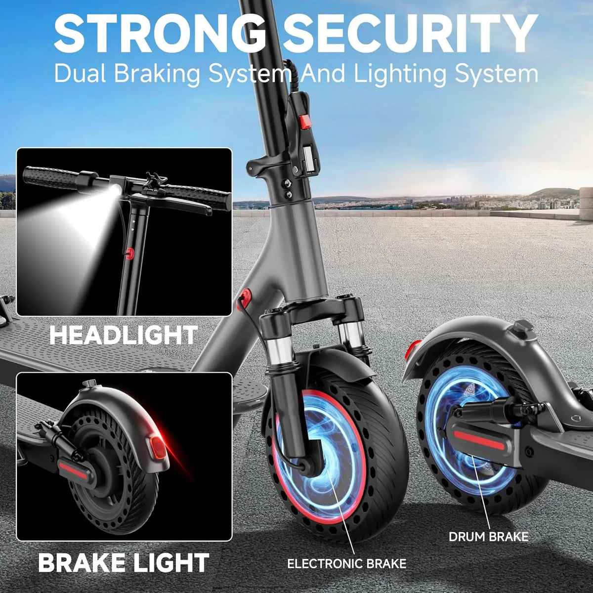 Electric Scooter for Adults — 500W Motor, 22 MPH, 10" Solid Tyres, Foldable