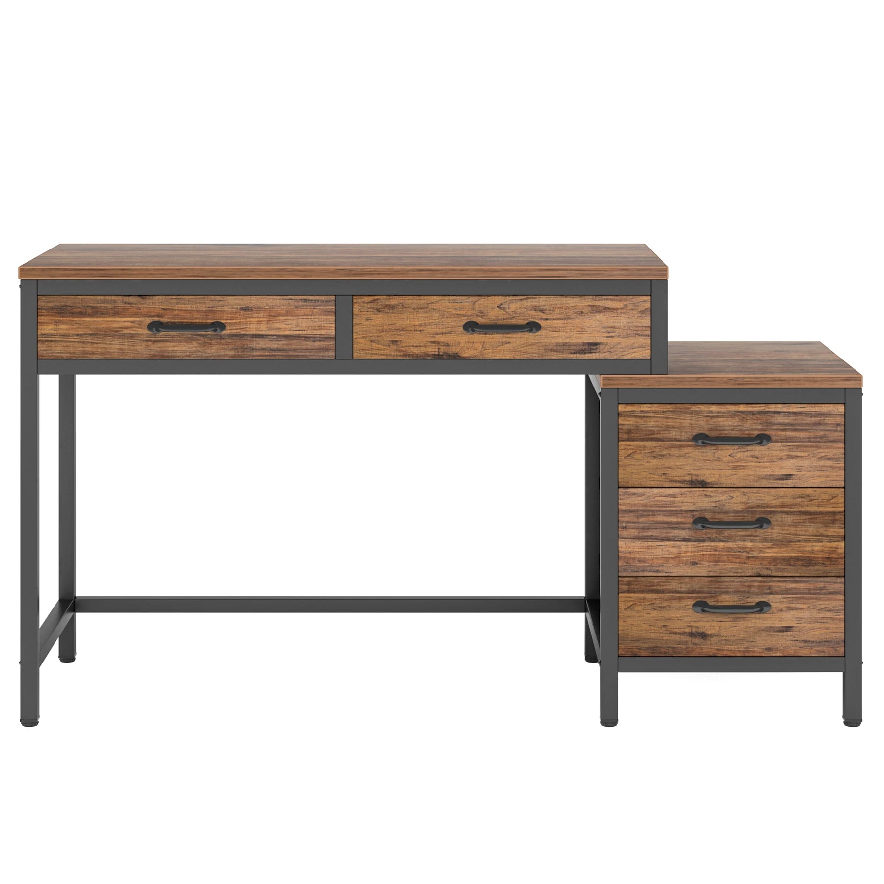 Industrial Computer Desk with 3 Drawers for Home Office — 59in Writing Table