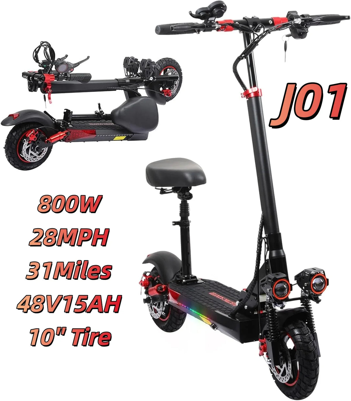 Off Road Electric Scooter for Adults — EOEOTWO 1200W, 30 MPH, 11" Tubeless