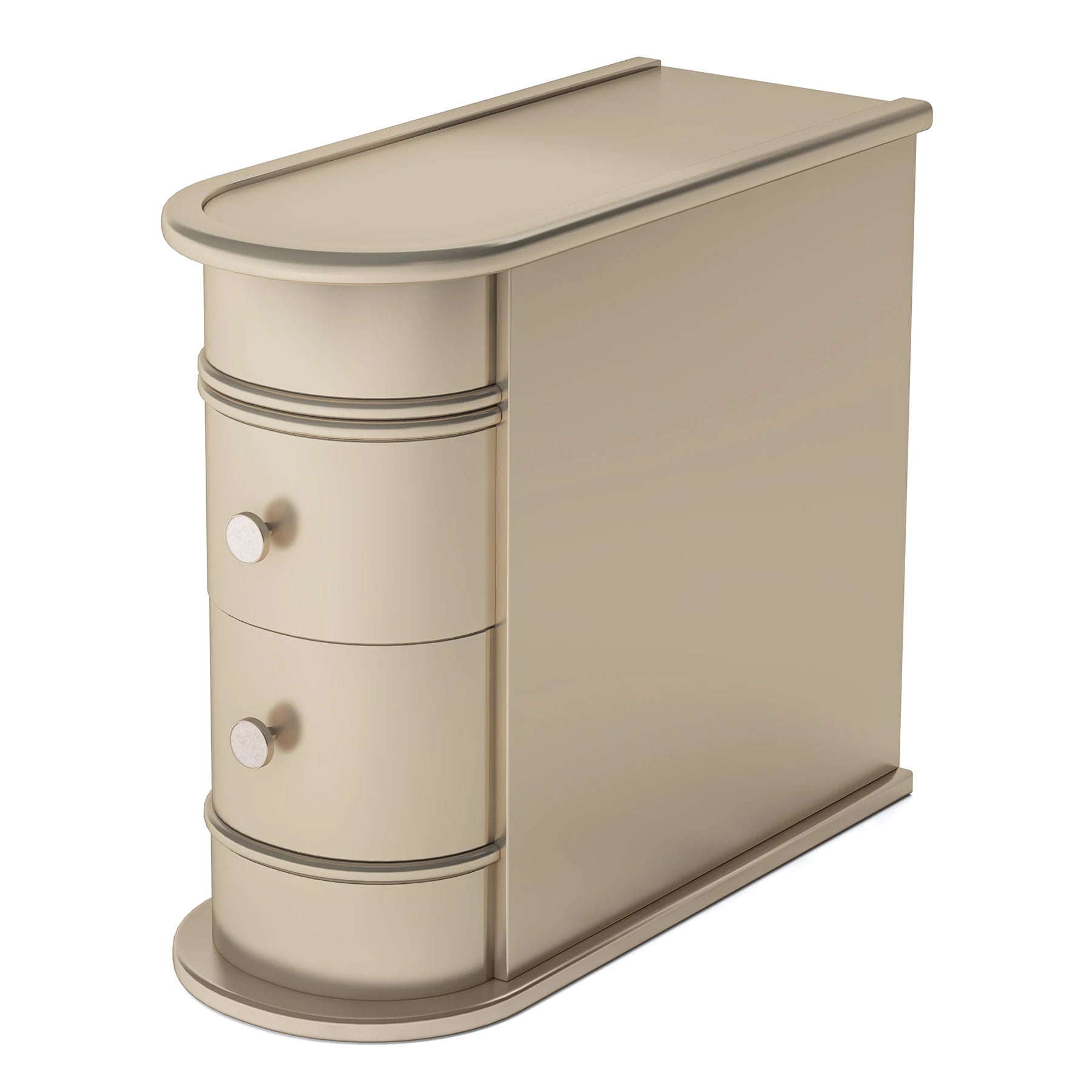 Solid Wood Narrow Side Table Nightstand with 2 Drawers for Living Room — 24" Tall