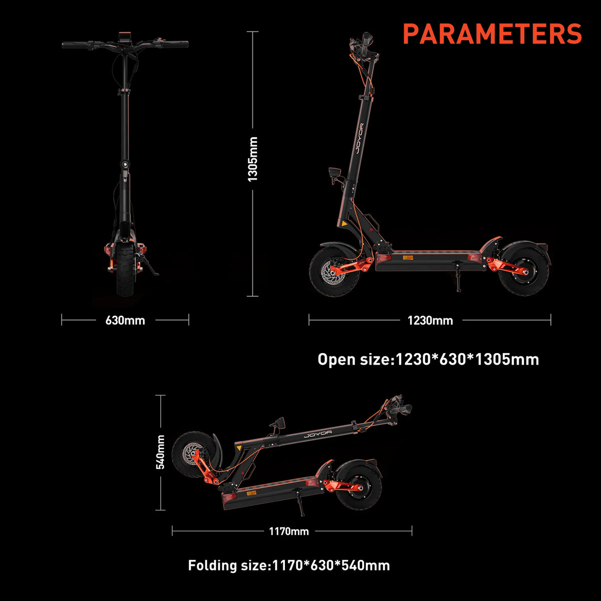 Electric Scooter for Adults — JOYOR T10, 2000W Dual Motor, 10" Off-Road