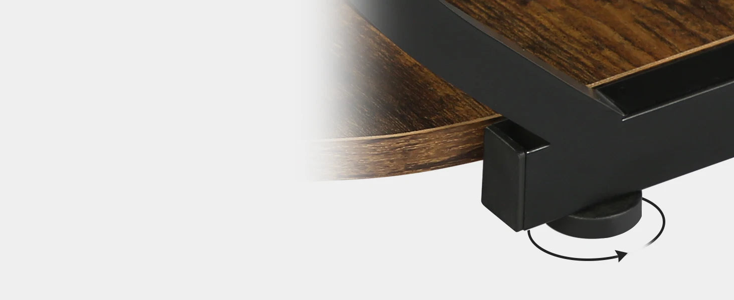 Two-Tone Wood Coffee Table with Storage Shelf for Living Room — 40in Square, Curved Metal Frame
