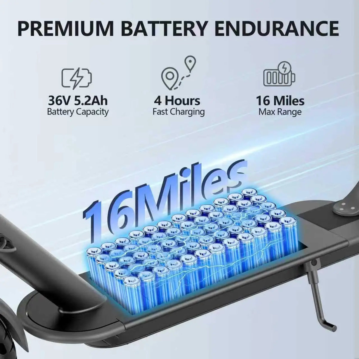 Commuter Electric Scooter — LADPED LP60, 350W, 19 MPH, Foldable