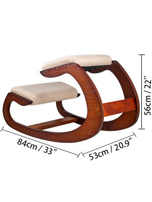 Bentwood Ergonomic Kneeling Chair with Rocking Base for Home Office — Natural Oak