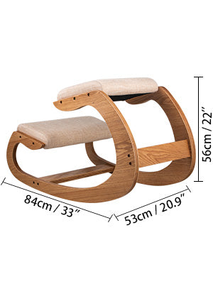 Bentwood Ergonomic Kneeling Chair with Rocking Base for Home Office — Natural Oak