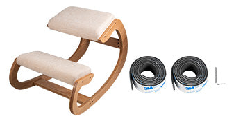 Bentwood Ergonomic Kneeling Chair with Rocking Base for Home Office — Natural Oak